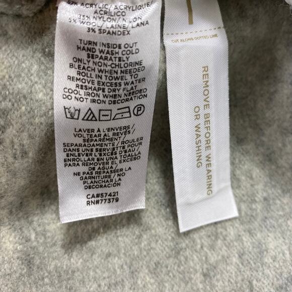 Ann Taylor Pearlized Trim Lady Jacket Cardigan Sweater Women XL Gray Old Money - Picture 8 of 11